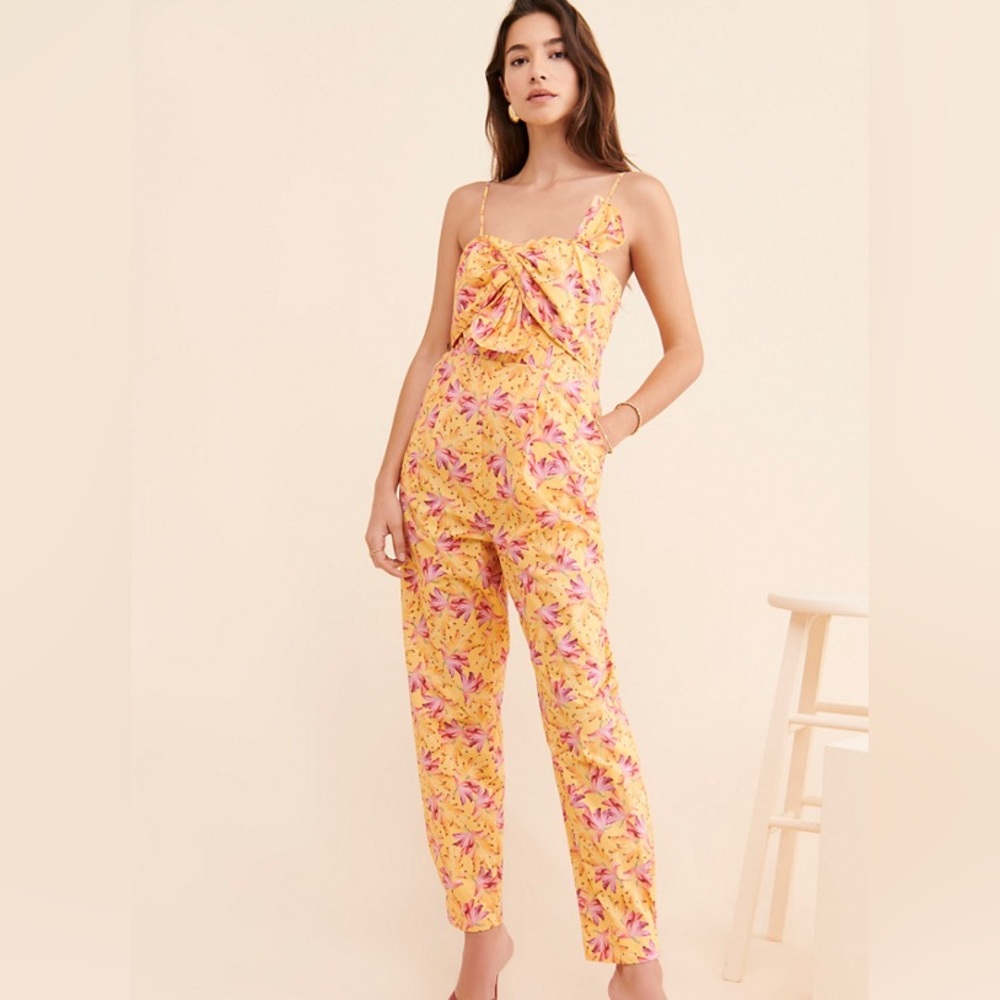 FARM Rio Banana Sunshine Bow Jumpsuit Size XL